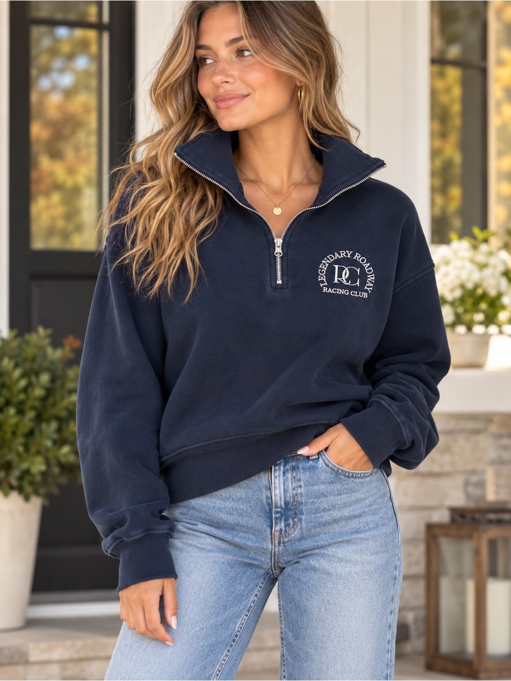 Topten Women’s XS/S Quarter Zip Navy Swearer